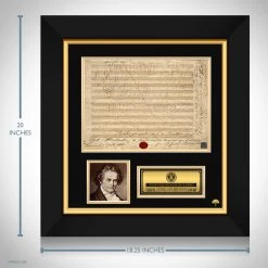 RARE-T Ludwig Van Beethoven Memorial Music Sheet Limited Signature Edition Licensed Custom Frame Limited Edition Frames