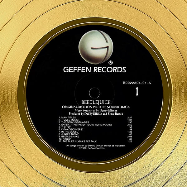 RARE-T Limited Edition Frames Beetlejuice Motion Picture Soundtrack Limited Signature Edition Gold LP Custom Frame 6 RARE-T Limited Edition Frames Beetlejuice Motion Picture Soundtrack Limited Signature Edition Gold LP Custom Frame