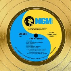 RARE-T Ben-Hur - Original Motion Picture Soundtrack Gold LP Limited Signature Edition Studio Licensed Custom Frame Limited Edition Frames