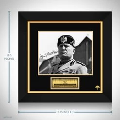 RARE-T Benito Mussolini Limited Signature Edition Studio Licensed Photo Custom Frame