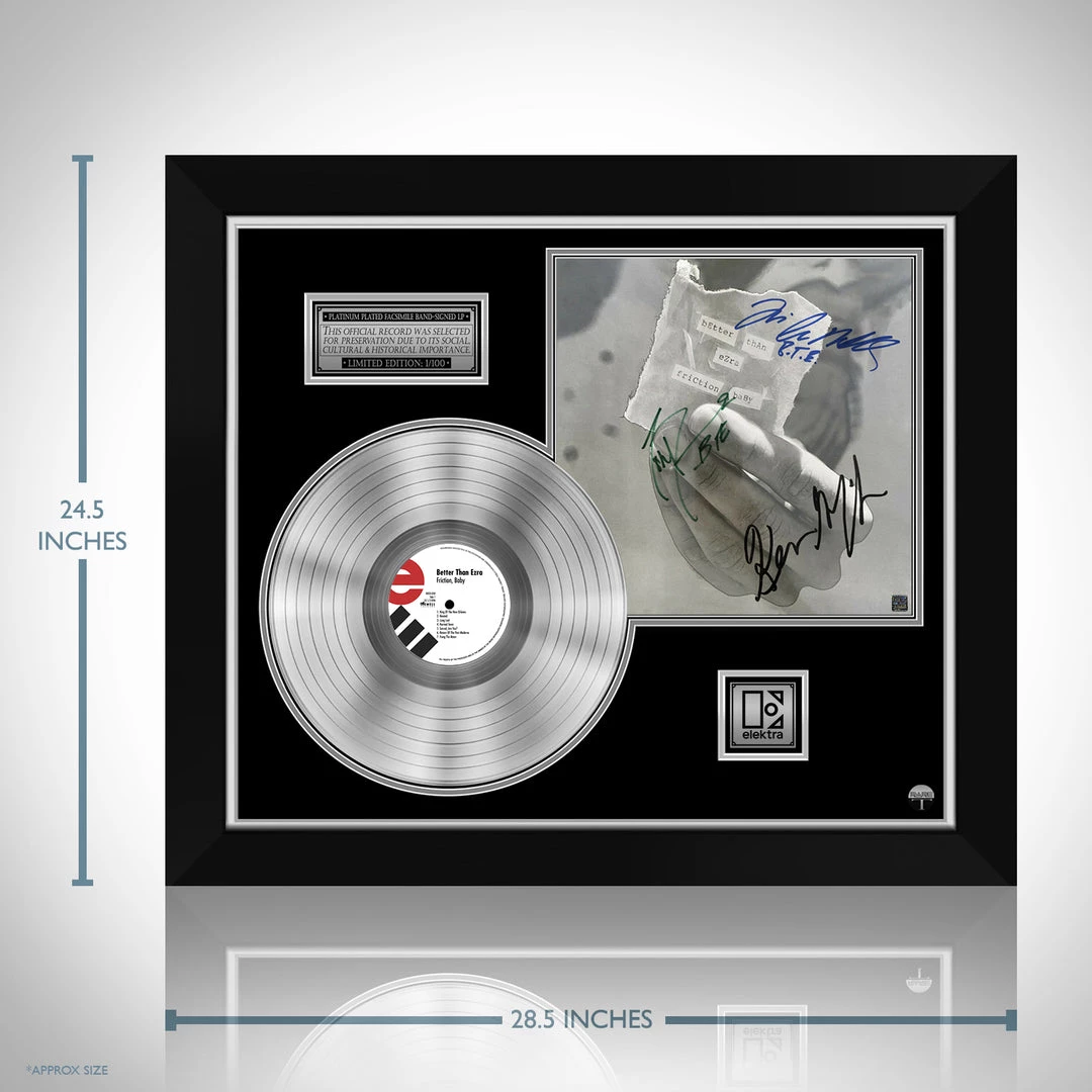 RARE-T Limited Edition Frames Better Than Ezra - Friction, Baby Platinum LP Limited Signature Edition Studio Licensed Custom Frame 3 RARE-T Limited Edition Frames Better Than Ezra - Friction, Baby Platinum LP Limited Signature Edition Studio Licensed Custom Frame