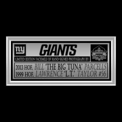 RARE-T Sports Memorabilia New York Giants - Bill Parcells & Lawrence Taylor Photo Limited Signature Edition Studio Licensed Custom Frame