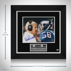 RARE-T Sports Memorabilia New York Giants - Bill Parcells & Lawrence Taylor Photo Limited Signature Edition Studio Licensed Custom Frame