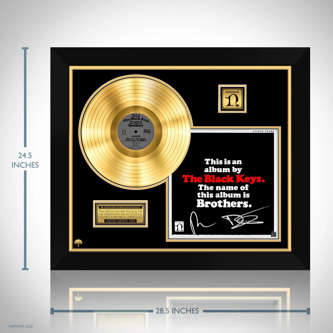 RARE-T Limited Edition Frames The Black Keys - Brothers Gold LP Limited Signature Edition Studio Licensed Custom Frame 3 RARE-T Limited Edition Frames The Black Keys - Brothers Gold LP Limited Signature Edition Studio Licensed Custom Frame