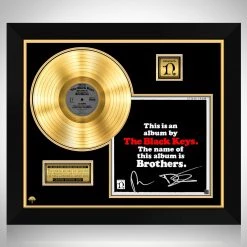 RARE-T Limited Edition Frames The Black Keys - Brothers Gold LP Limited Signature Edition Studio Licensed Custom Frame