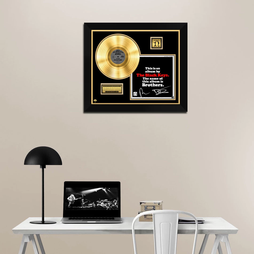 RARE-T Limited Edition Frames The Black Keys - Brothers Gold LP Limited Signature Edition Studio Licensed Custom Frame 2 RARE-T Limited Edition Frames The Black Keys - Brothers Gold LP Limited Signature Edition Studio Licensed Custom Frame