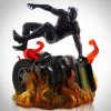 Grosnor Black Panther Jumping Over Car Wreckage In Flames- Diamond Select Toys Marvel Select Gallery Statue