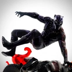 Grosnor Black Panther Jumping Over Car Wreckage In Flames- Diamond Select Toys Marvel Select Gallery Statue