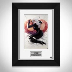 VAULT COLLECTIBLES Signed Memorabilia The Black Cat- Hand-Signed Artwork Print By Artist Jim Cheung Custom Frame