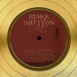 RARE-T Blake Shelton - Based On A True Story Gold LP Limited Signature Edition Studio Licensed Custom Frame Limited Edition Frames