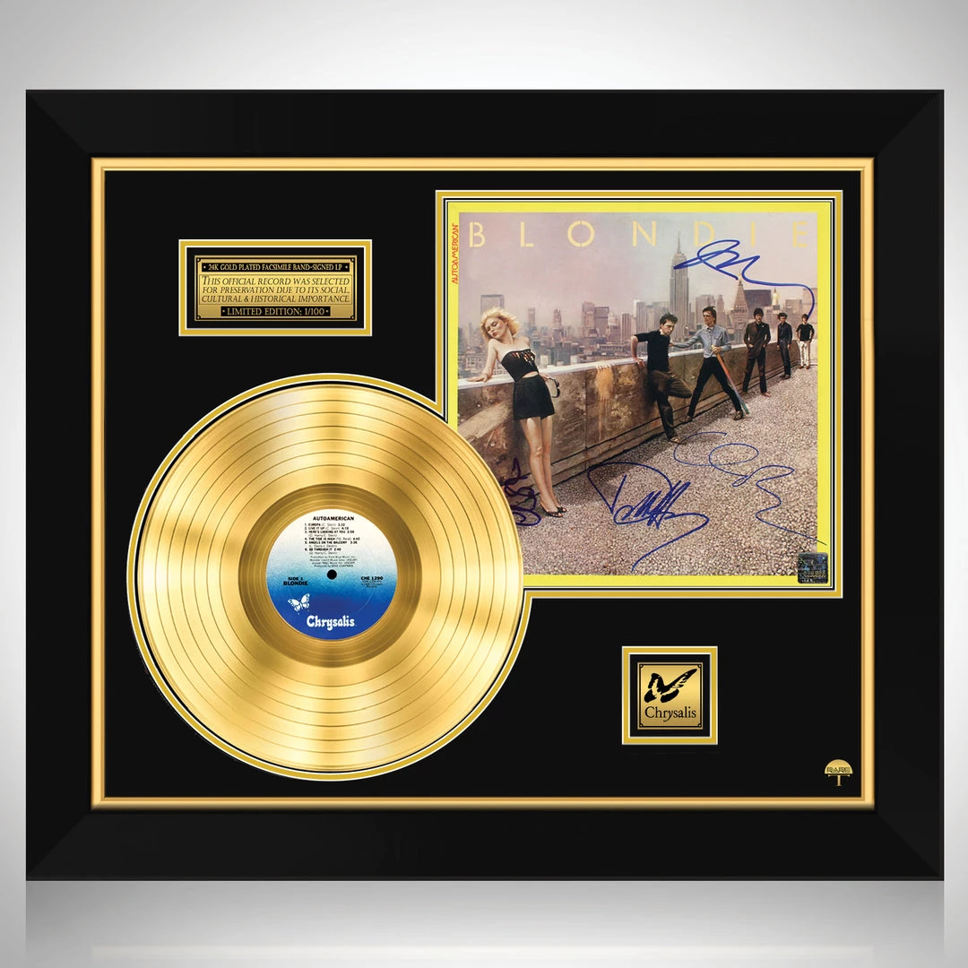 Rare-T Limited Edition Frames Blondie - Autoamerican Limited Signature Edition Studio Licensed Gold LP Custom Frame 1 Rare-T Limited Edition Frames Blondie - Autoamerican Limited Signature Edition Studio Licensed Gold LP Custom Frame