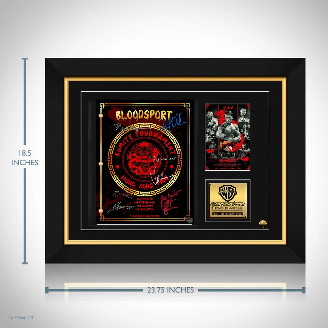 RARE-T Bloodsport Script Limited Signature Edition Studio Licensed Custom Frame Limited Edition Frames 2 RARE-T Bloodsport Script Limited Signature Edition Studio Licensed Custom Frame Limited Edition Frames
