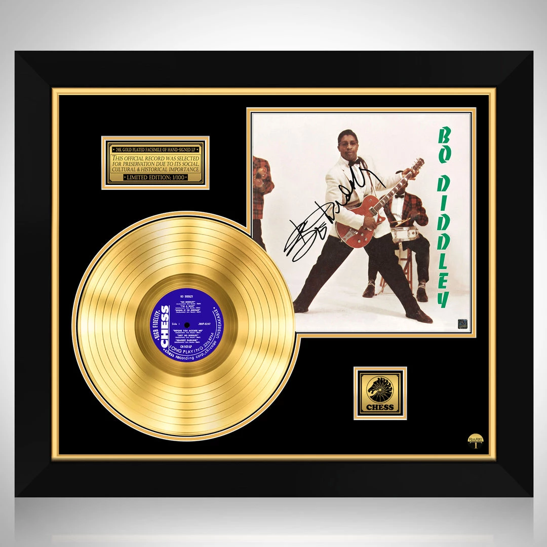 RARE-T Bo Diddley - Self-titled Gold LP Limited Signature Edition Studio Licensed Custom Frame 1 RARE-T Bo Diddley - Self-titled Gold LP Limited Signature Edition Studio Licensed Custom Frame