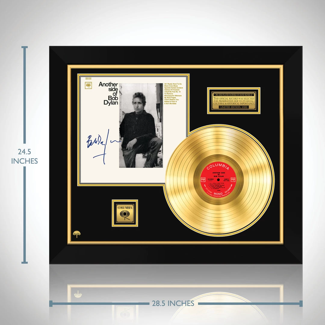 RARE-T Bob Dylan - Another Side Of Bob Dylan Limited Signature Edition Studio Licensed Gold LP Custom Frame 3 RARE-T Bob Dylan - Another Side Of Bob Dylan Limited Signature Edition Studio Licensed Gold LP Custom Frame