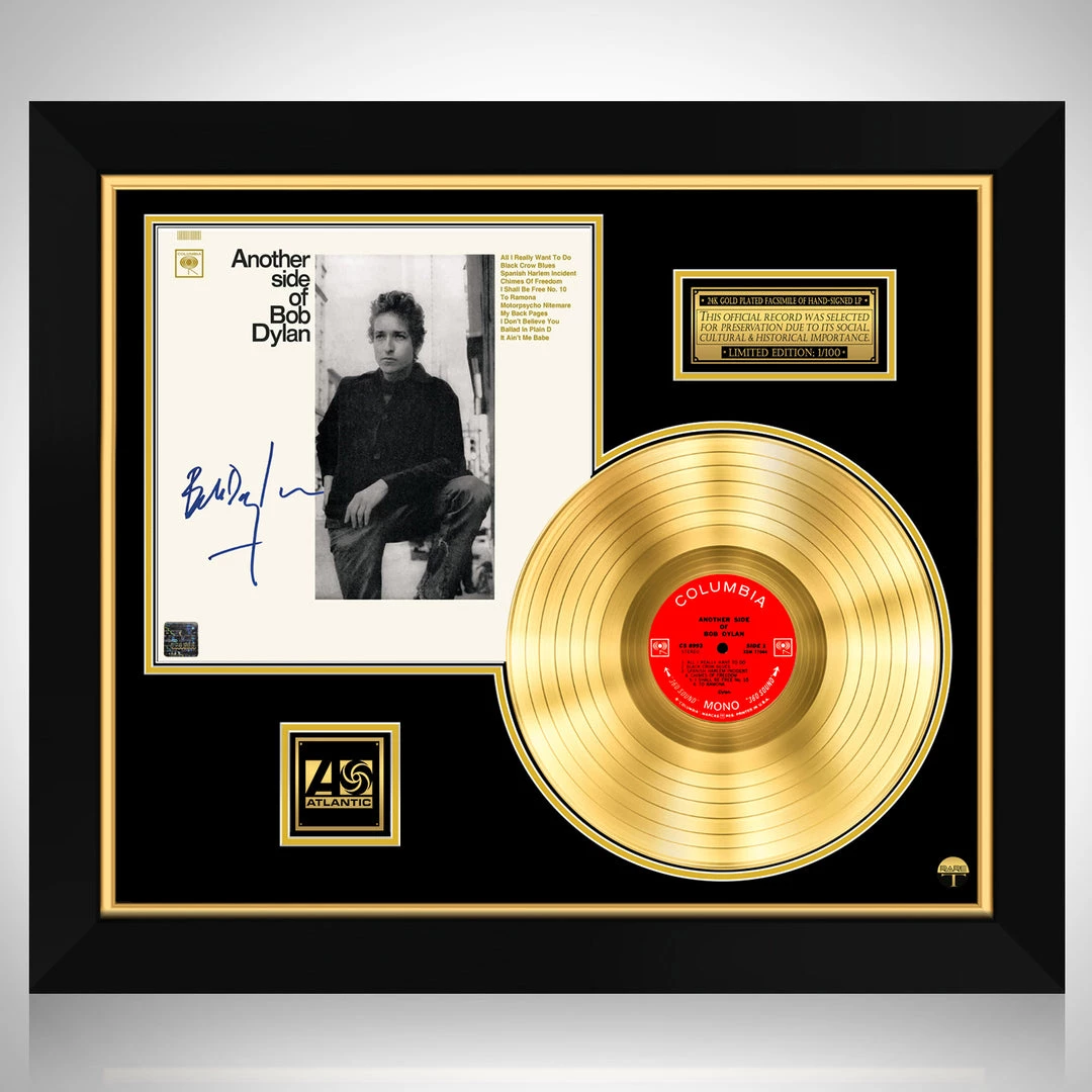 RARE-T Bob Dylan - Another Side Of Bob Dylan Limited Signature Edition Studio Licensed Gold LP Custom Frame 1 RARE-T Bob Dylan - Another Side Of Bob Dylan Limited Signature Edition Studio Licensed Gold LP Custom Frame