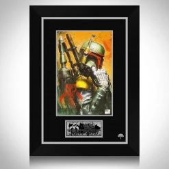 VAULT COLLECTIBLES Star Wars-Boba Fett Hand-Signed Art Print By Famous Artist Jon Pinto Custom Frame