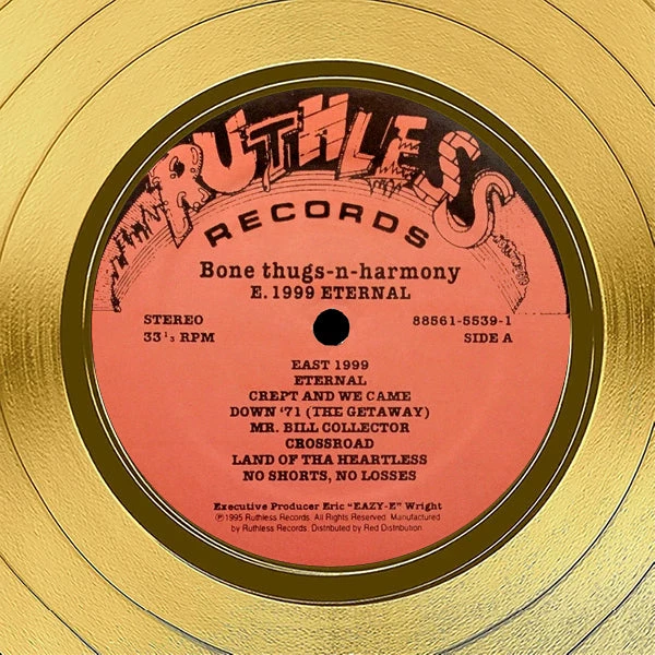 RARE-T Bone Thugs-N-Harmony - E.1999 Eternal Gold LP Limited Signature Edition Studio Licensed Custom Frame 7 RARE-T Bone Thugs-N-Harmony - E.1999 Eternal Gold LP Limited Signature Edition Studio Licensed Custom Frame