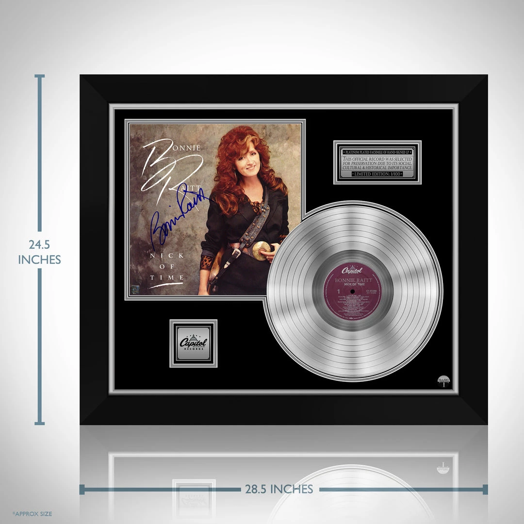 RARE-T Limited Edition Frames Bonnie Raitt - Nick Of Time Platinum LP Limited Signature Edition Studio Licensed Custom Frame 3 RARE-T Limited Edition Frames Bonnie Raitt - Nick Of Time Platinum LP Limited Signature Edition Studio Licensed Custom Frame