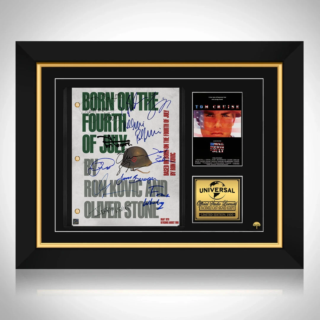 RARE-T Born On The Fourth Of July Script Limited Signature Edition Studio Licensed Custom Frame 1 RARE-T Born On The Fourth Of July Script Limited Signature Edition Studio Licensed Custom Frame