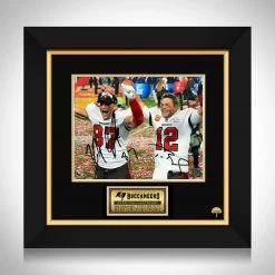 RARE-T Sports Memorabilia Tom Brady & Rob Gronkowski Tampa Bay Buccaneers Superbowl Champions Photo Limited Signature Edition Custom Frame