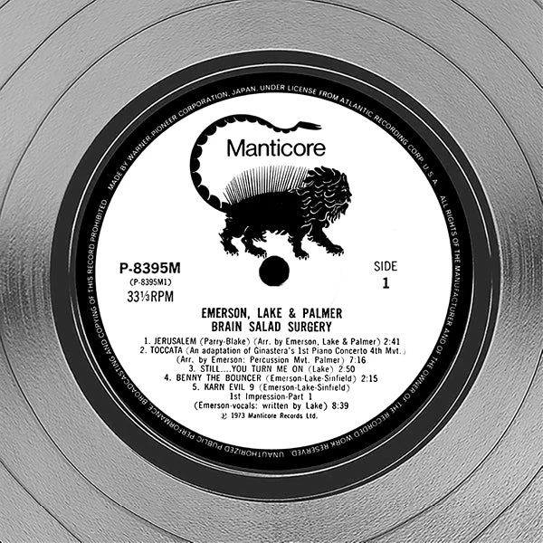 RARE-T Emerson, Lake And Palmer Brain Salad Surgery Platinum LP Limited Signature Edition Studio Licensed Custom Frame Limited Edition Frames 4 RARE-T Emerson, Lake And Palmer Brain Salad Surgery Platinum LP Limited Signature Edition Studio Licensed Custom Frame Limited Edition Frames