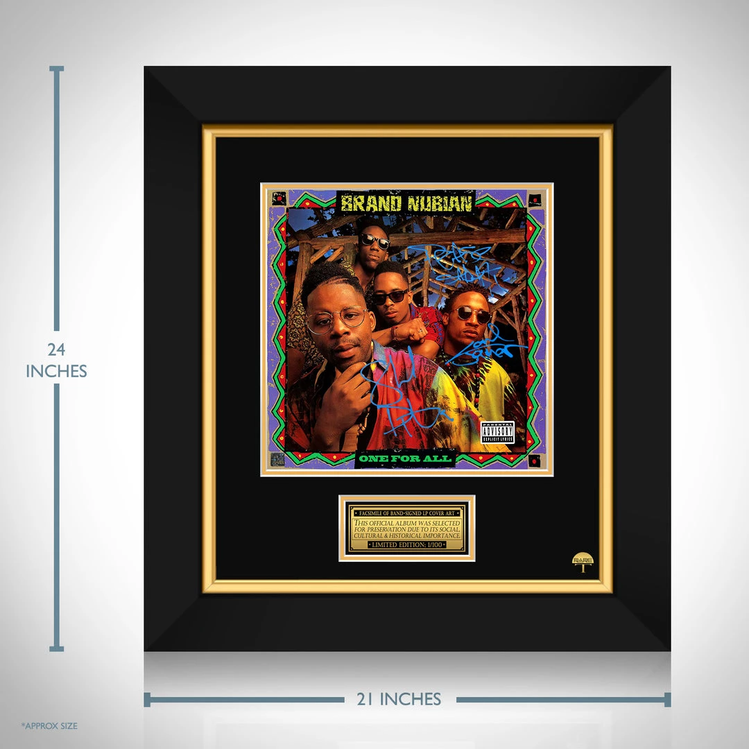 RARE-T Brand Nubian - One For All LP Cover Limited Signature Edition Studio Licensed Custom Frame 3 RARE-T Brand Nubian - One For All LP Cover Limited Signature Edition Studio Licensed Custom Frame