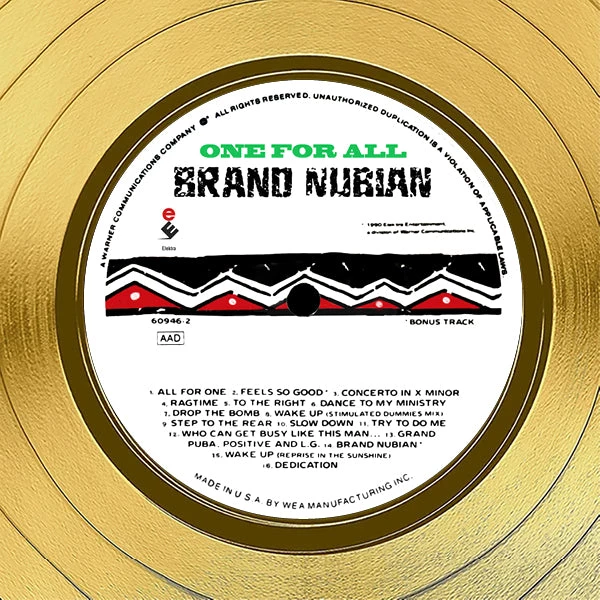 RARE-T Brand Nubian - One For All Gold LP Limited Signature Edition Studio Licensed Custom Frame 6 RARE-T Brand Nubian - One For All Gold LP Limited Signature Edition Studio Licensed Custom Frame