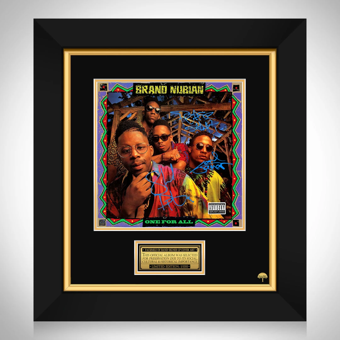 RARE-T Brand Nubian - One For All LP Cover Limited Signature Edition Studio Licensed Custom Frame 1 RARE-T Brand Nubian - One For All LP Cover Limited Signature Edition Studio Licensed Custom Frame