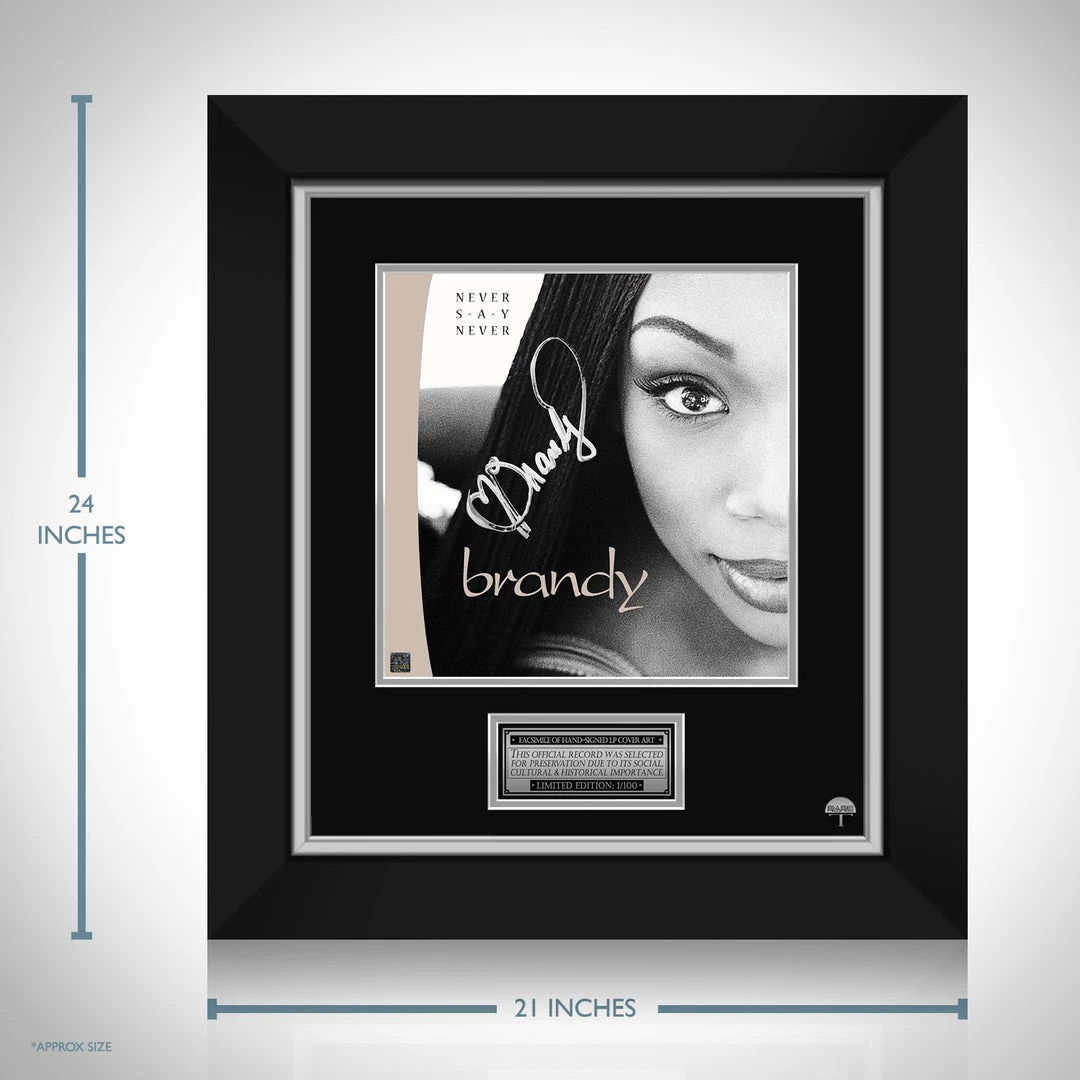 RARE-T Brandy - Never Say Never LP Cover Limited Signature Edition Studio Licensed Custom Frame Limited Edition Frames 3 RARE-T Brandy - Never Say Never LP Cover Limited Signature Edition Studio Licensed Custom Frame Limited Edition Frames