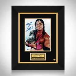 PPC Signed Memorabilia WWF/WWE - Beckett Certified Hand-Signed Photograph By Bret 'The Hitman' Hart Custom Frame