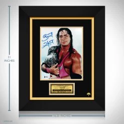 PPC Signed Memorabilia WWF/WWE - Beckett Certified Hand-Signed Photograph By Bret 'The Hitman' Hart Custom Frame