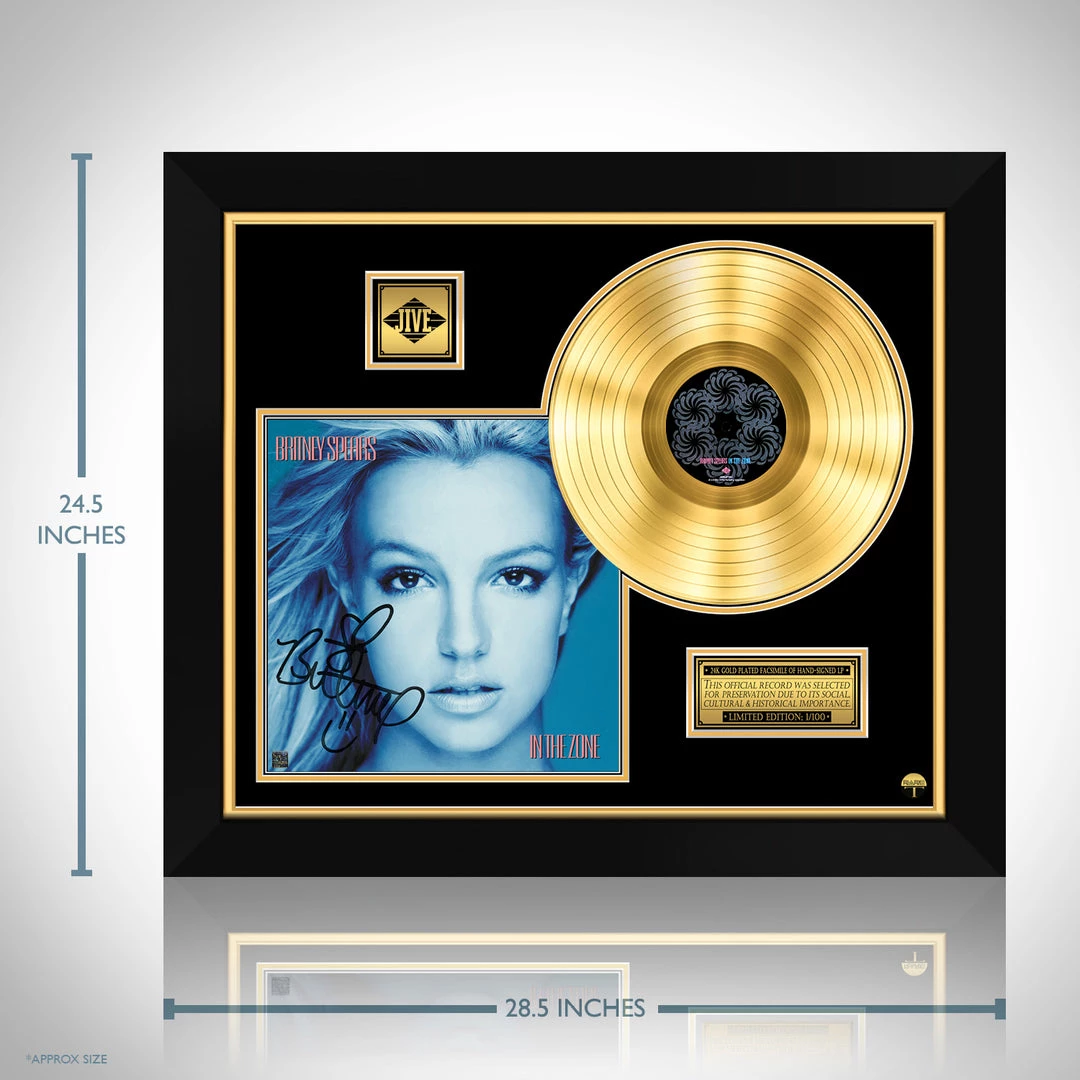 RARE-T Britney Spears In The Zone Gold LP Limited Signature Edition Studio Licensed Custom Frame 6 RARE-T Britney Spears In The Zone Gold LP Limited Signature Edition Studio Licensed Custom Frame