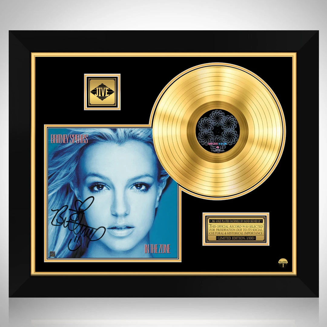 RARE-T Britney Spears In The Zone Gold LP Limited Signature Edition Studio Licensed Custom Frame 1 RARE-T Britney Spears In The Zone Gold LP Limited Signature Edition Studio Licensed Custom Frame