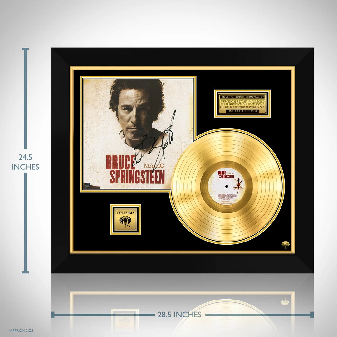 RARE-T Limited Edition Frames Bruce Springsteen Magic Limited Signature Edition Studio Licensed Gold LP Custom Frame 3 RARE-T Limited Edition Frames Bruce Springsteen Magic Limited Signature Edition Studio Licensed Gold LP Custom Frame
