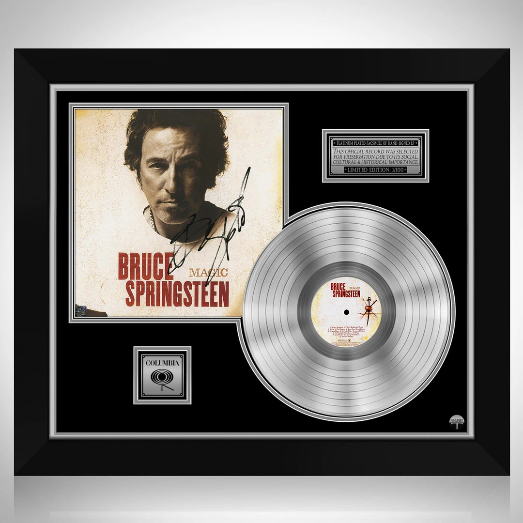 RARE-T Bruce Springsteen Magic Limited Signature Edition Studio Licensed Platinum LP Custom Frame Limited Edition Frames 1 RARE-T Bruce Springsteen Magic Limited Signature Edition Studio Licensed Platinum LP Custom Frame Limited Edition Frames