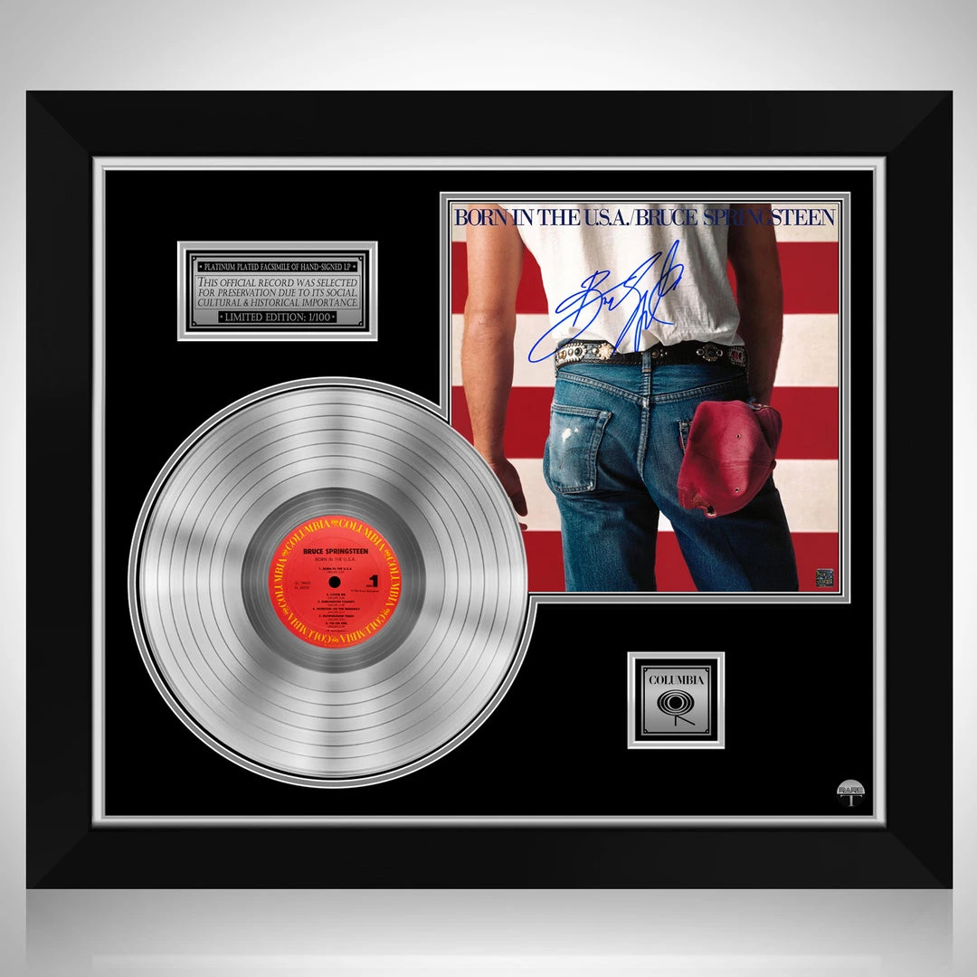 RARE-T Limited Edition Frames Bruce Springsteen Born In The USA Platinum LP Limited Signature Edition Studio Licensed Custom Frame 1 RARE-T Limited Edition Frames Bruce Springsteen Born In The USA Platinum LP Limited Signature Edition Studio Licensed Custom Frame