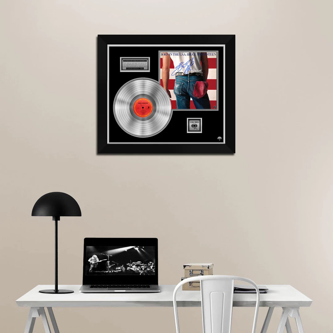 RARE-T Limited Edition Frames Bruce Springsteen Born In The USA Platinum LP Limited Signature Edition Studio Licensed Custom Frame 2 RARE-T Limited Edition Frames Bruce Springsteen Born In The USA Platinum LP Limited Signature Edition Studio Licensed Custom Frame