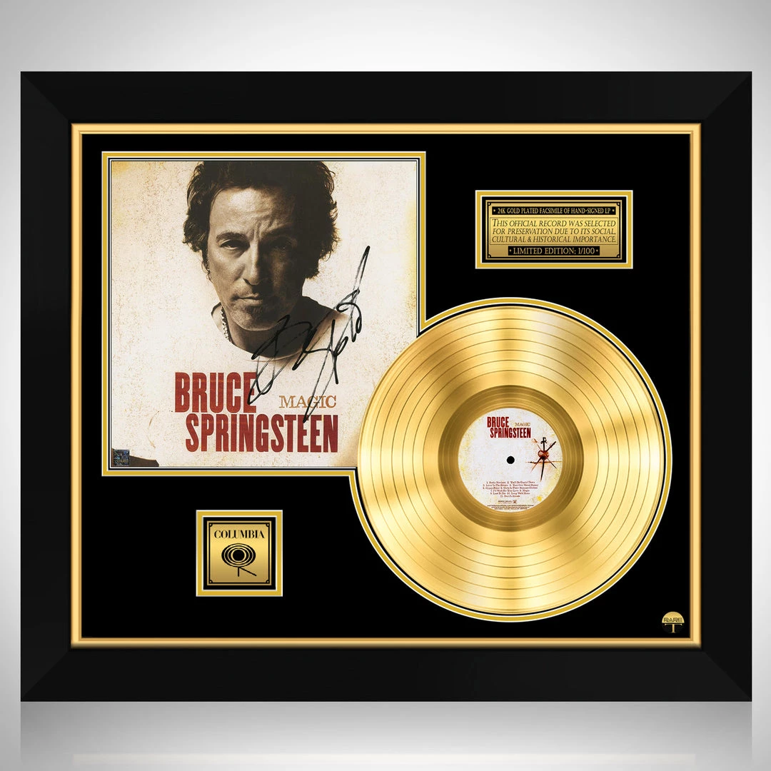 RARE-T Limited Edition Frames Bruce Springsteen Magic Limited Signature Edition Studio Licensed Gold LP Custom Frame 1 RARE-T Limited Edition Frames Bruce Springsteen Magic Limited Signature Edition Studio Licensed Gold LP Custom Frame