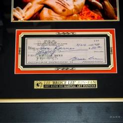 G.R.O. Sports Memorabilia Bruce Lee - Signature Edition Check Rare-T Exclusive Limited Edition Custom Frame