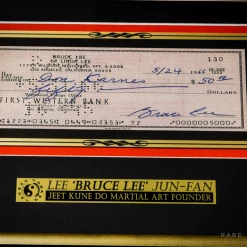 G.R.O. Sports Memorabilia Bruce Lee - Signature Edition Check Rare-T Exclusive Limited Edition Custom Frame