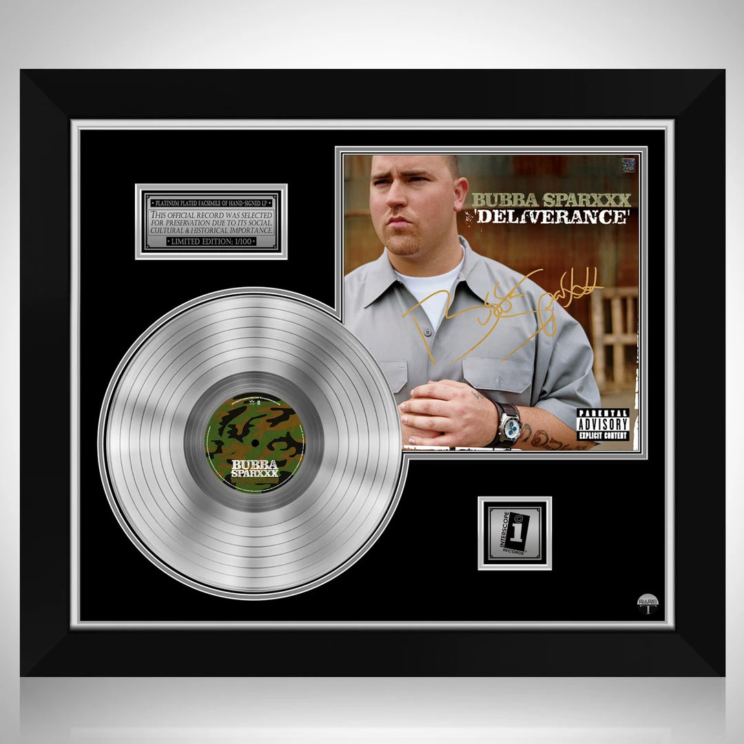 RARE-T Bubba Sparxxx - Deliverance Platinum LP Limited Signature Edition Studio Licensed Custom Frame 1 RARE-T Bubba Sparxxx - Deliverance Platinum LP Limited Signature Edition Studio Licensed Custom Frame