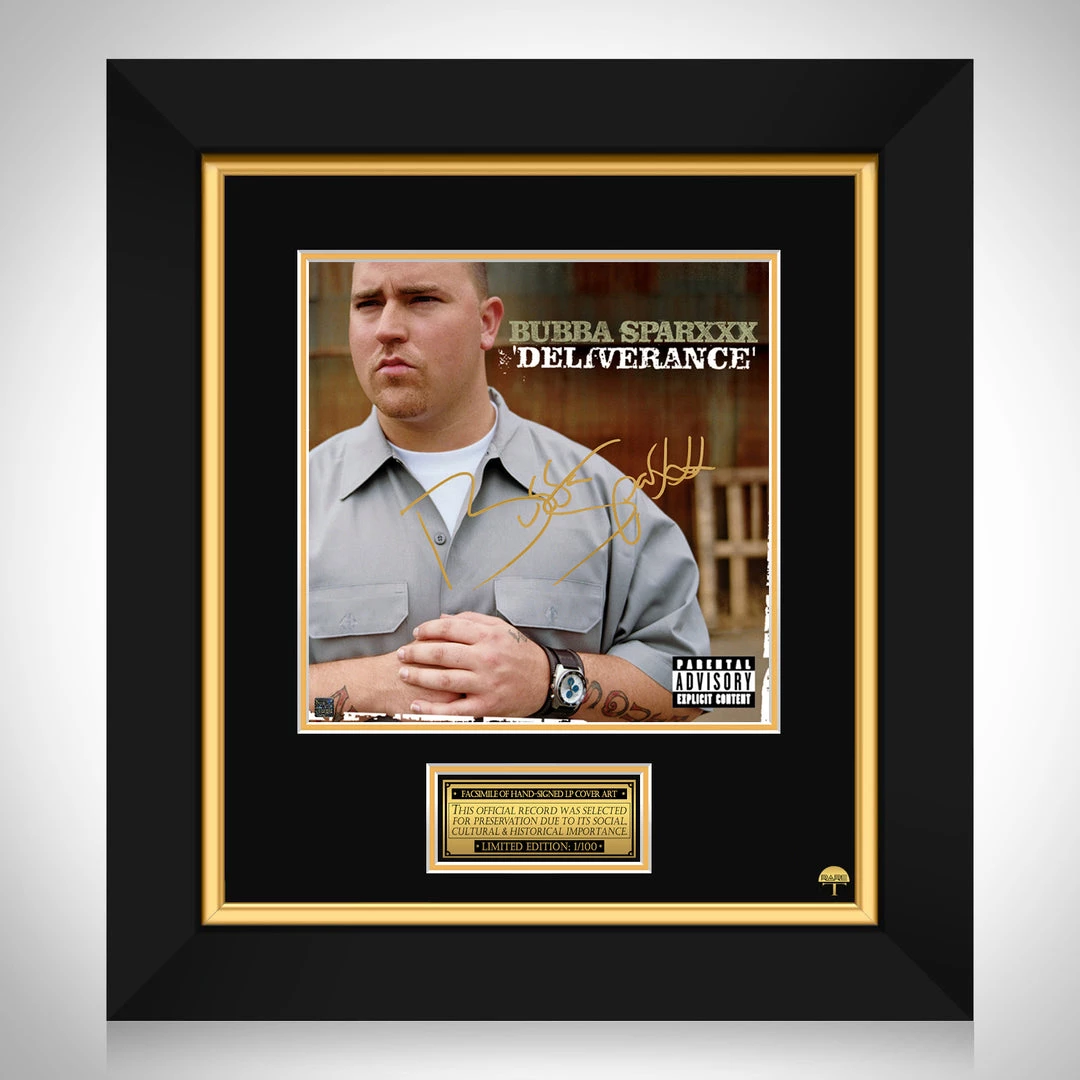 RARE-T Bubba Sparxxx - Deliverance LP Cover Limited Signature Edition Studio Licensed Custom Frame Limited Edition Frames 1 RARE-T Bubba Sparxxx - Deliverance LP Cover Limited Signature Edition Studio Licensed Custom Frame Limited Edition Frames
