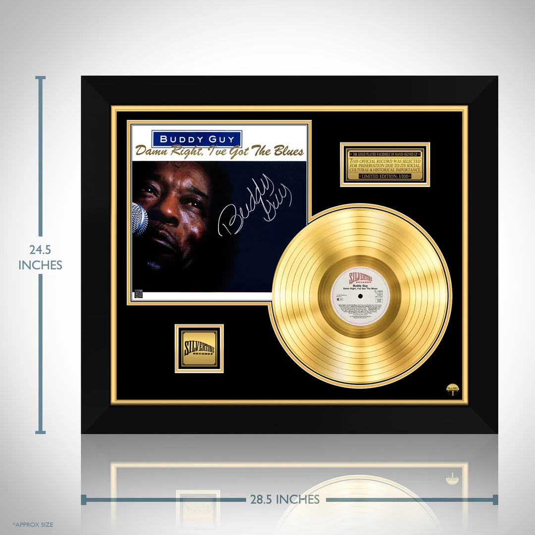 RARE-T Limited Edition Frames Buddy Guy - Damn Right, I've Got The Blues Gold LP Limited Signature Edition Studio Licensed Custom Frame 3 RARE-T Limited Edition Frames Buddy Guy - Damn Right, I've Got The Blues Gold LP Limited Signature Edition Studio Licensed Custom Frame