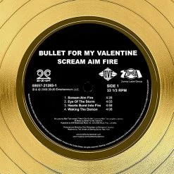 RARE-T Limited Edition Frames Bullet From My Valentine - Scream Aim Fire Gold LP Limited Signature Edition Studio Licensed Custom Frame 14 RARE-T Limited Edition Frames Bullet From My Valentine - Scream Aim Fire Gold LP Limited Signature Edition Studio Licensed Custom Frame