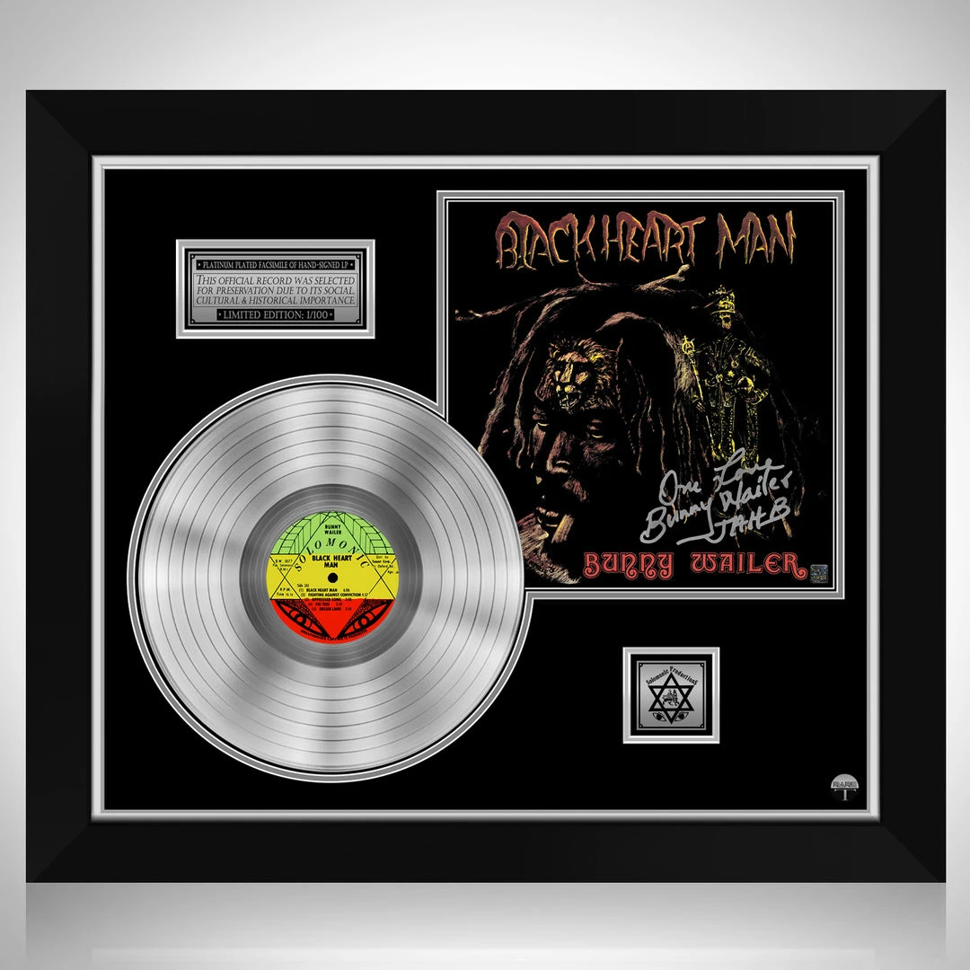 RARE-T Bunny Wailer - Blackheart Man Platinum LP Limited Signature Edition Studio Licensed Custom Frame 1 RARE-T Bunny Wailer - Blackheart Man Platinum LP Limited Signature Edition Studio Licensed Custom Frame