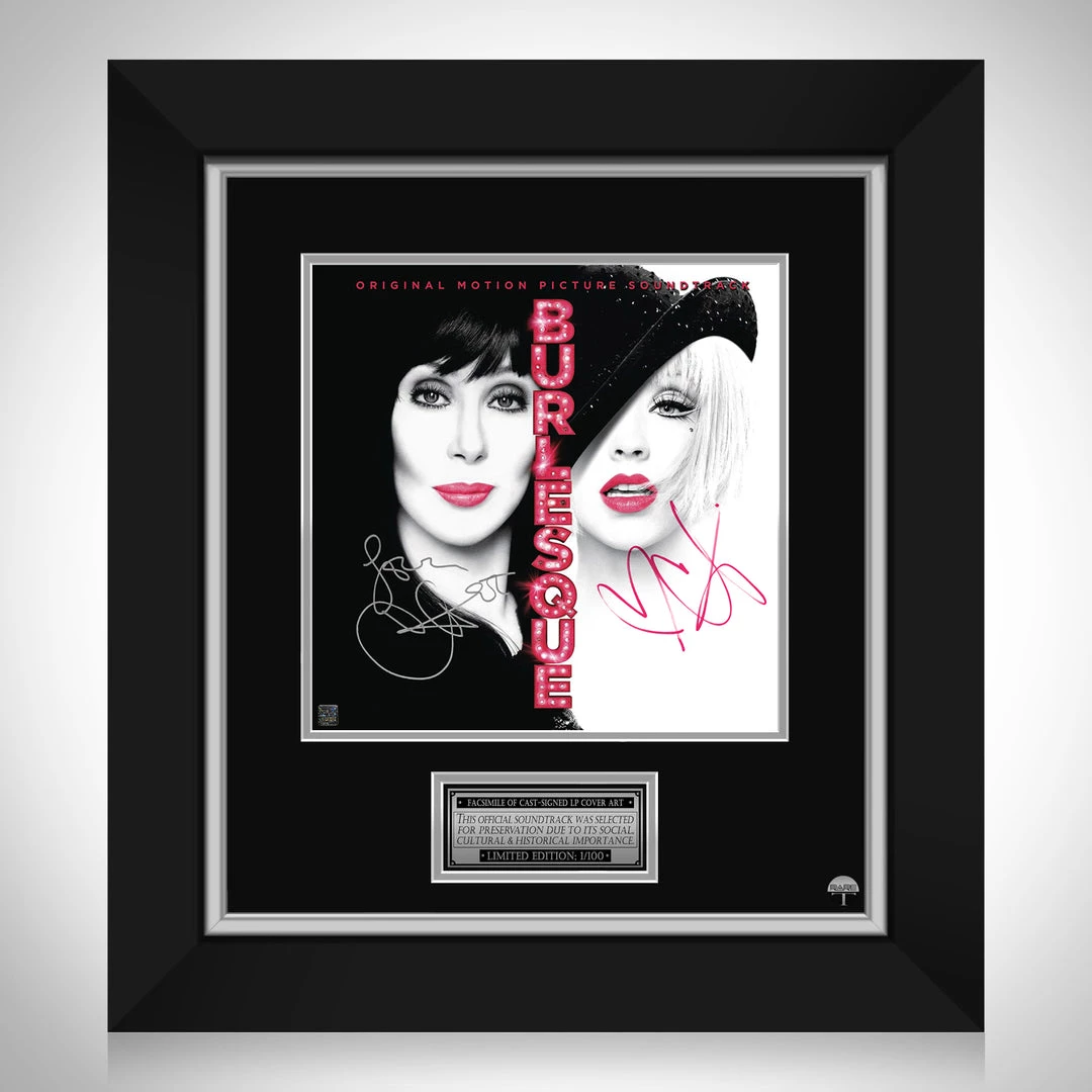 RARE-T Limited Edition Frames Burlesque - Original Motion Picture Soundtrack LP Cover Limited Signature Edition Studio Licensed Custom Frame 1 RARE-T Limited Edition Frames Burlesque - Original Motion Picture Soundtrack LP Cover Limited Signature Edition Studio Licensed Custom Frame