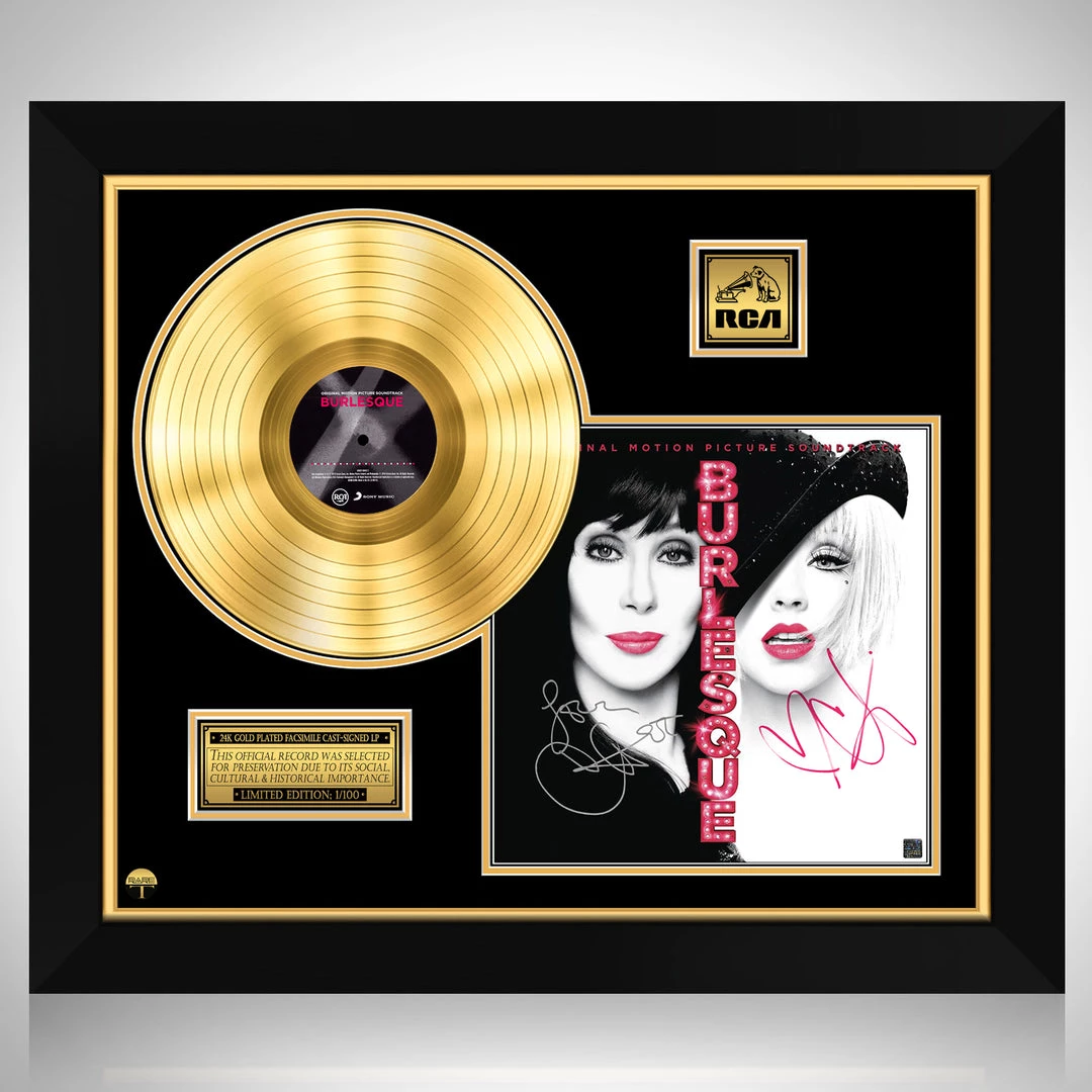 RARE-T Burlesque - Original Motion Picture Soundtrack Gold LP Limited Signature Edition Studio Licensed Custom Frame Limited Edition Frames 1 RARE-T Burlesque - Original Motion Picture Soundtrack Gold LP Limited Signature Edition Studio Licensed Custom Frame Limited Edition Frames