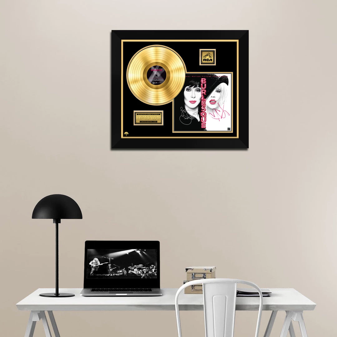 RARE-T Burlesque - Original Motion Picture Soundtrack Gold LP Limited Signature Edition Studio Licensed Custom Frame Limited Edition Frames 2 RARE-T Burlesque - Original Motion Picture Soundtrack Gold LP Limited Signature Edition Studio Licensed Custom Frame Limited Edition Frames