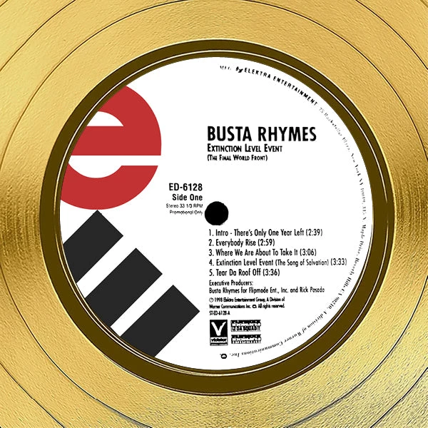 RARE-T Busta Rhymes - Extinction Level Event Gold LP Limited Signature Edition Studio Licensed Custom Frame 5 RARE-T Busta Rhymes - Extinction Level Event Gold LP Limited Signature Edition Studio Licensed Custom Frame