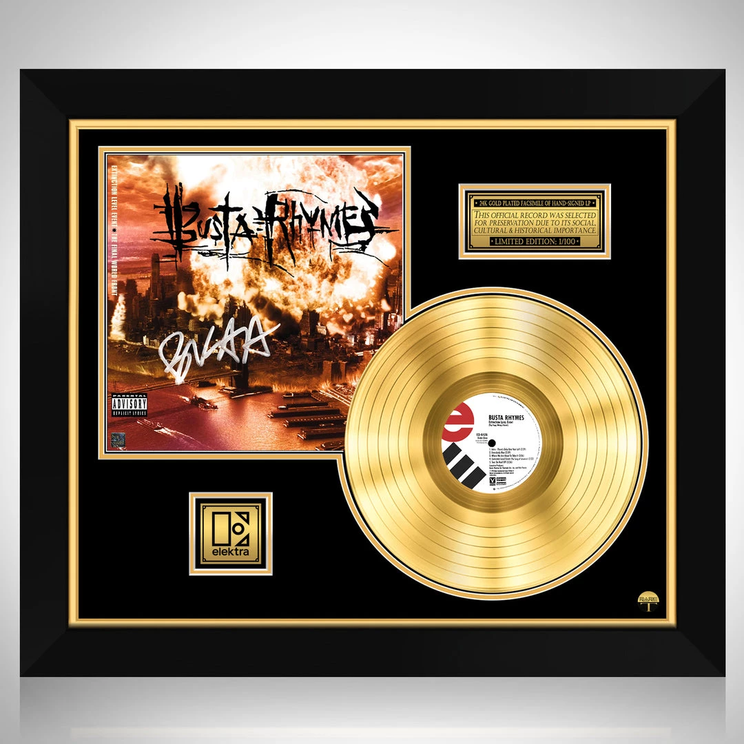 RARE-T Busta Rhymes - Extinction Level Event Gold LP Limited Signature Edition Studio Licensed Custom Frame 1 RARE-T Busta Rhymes - Extinction Level Event Gold LP Limited Signature Edition Studio Licensed Custom Frame